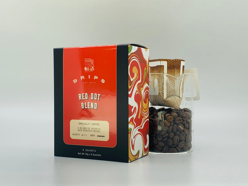 Hand Crafted Coffee Filter Sachet Box - Red Dot Blend - Drips Bakery Café